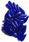50 5x16mm Matte Transparent Cobalt Dagger Beads